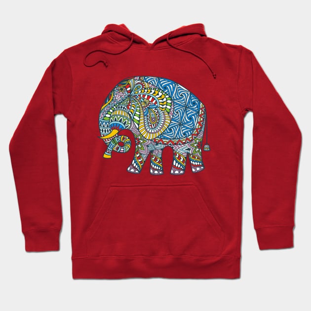 Decorated Indian Elephant Hoodie by kavalenkava